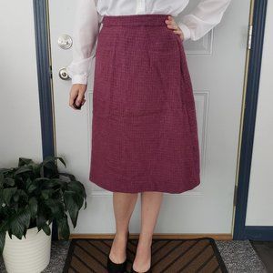 Vintage Hand Made Plaid Wool Skirt